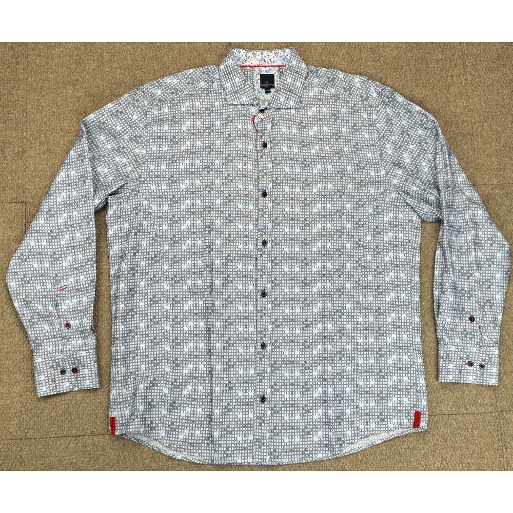 Daniel Hechter Paris Men's Button Up‎ Long Sleeve Flip Cuff Dress Shirt Size XL